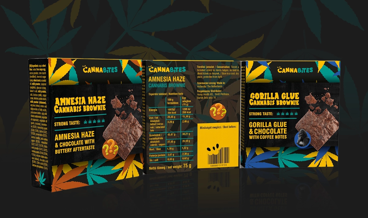 CannaBites arculat és csomagolás tervezése - BarnaDesign